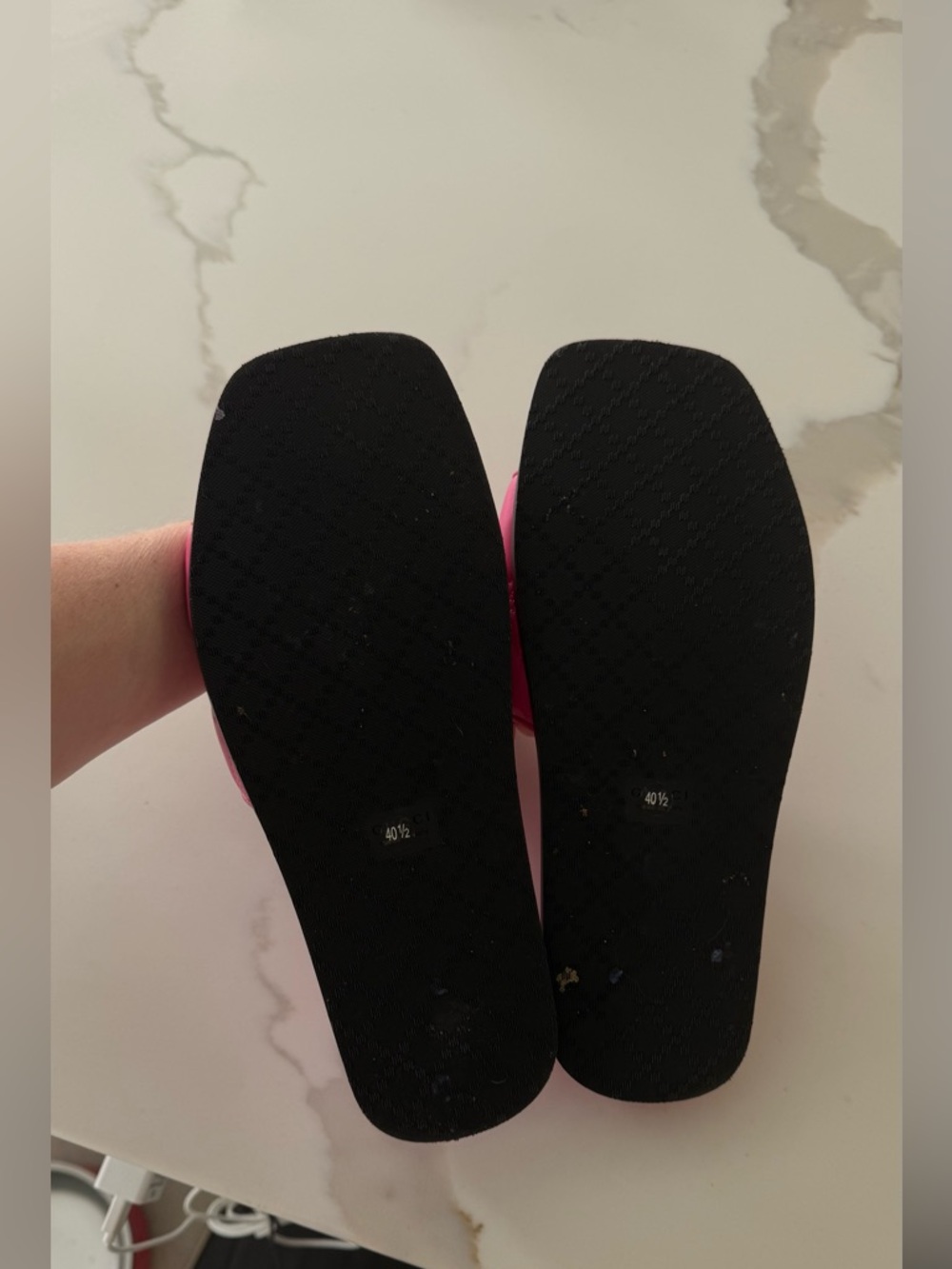 Gucci GG Charlotte Flats Pink Leather Slides Sandals - Picture 9 of 9